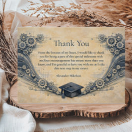 Cartão De Agradecimento Mechanical Engineering Graduate Party