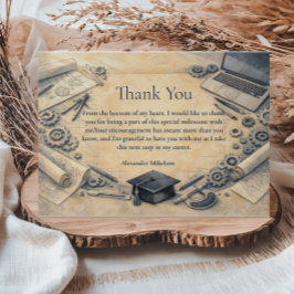 Cartão De Agradecimento Mechanical Engineering Graduation Party