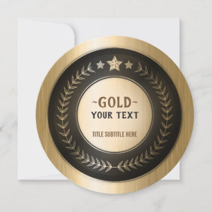 Cartão De Agradecimento MEDALHA DIY IMPRESSÃO PERSONALIZADA Ouro #1 Campeã