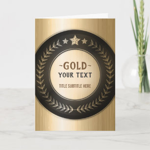 Cartão De Agradecimento MEDALHA PERSONALIZADA DIY Bronze ADICIONE SEU LOGO