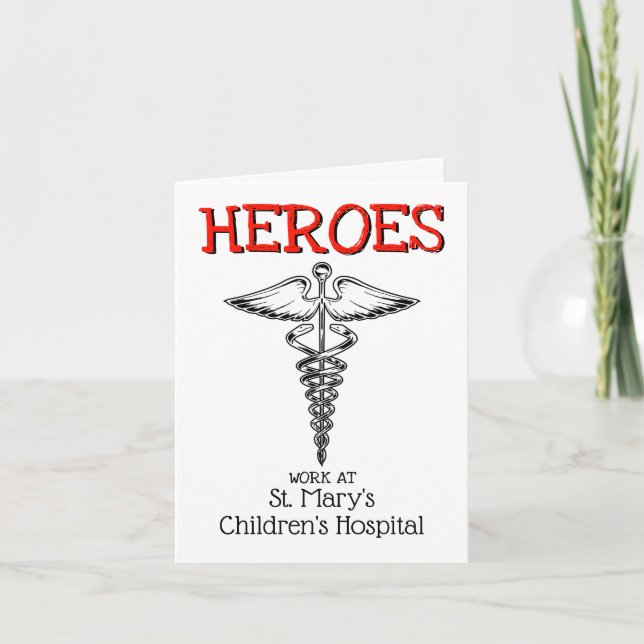 Cartão De Agradecimento Médico Enfermeiro Hospital Médico Enfermeiro Cuida (Frente)