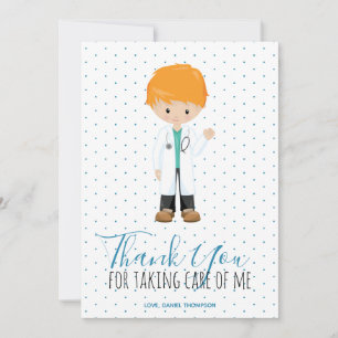 Cartão De Agradecimento Médico médico assistente Bolinhas de Tipografia Az