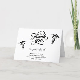 Cartão De Agradecimento Médico Simples Remessa do Doente