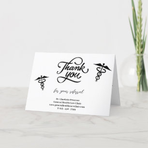 Cartão De Agradecimento Médico Simples Remessa do Doente