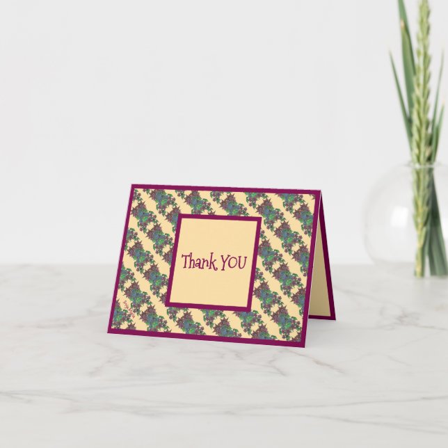 Cartão De Agradecimento 'Medieval Blooms' design Folded Thank You Card (Frente)