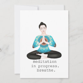 Cartão De Agradecimento meditação em andamento. respirar