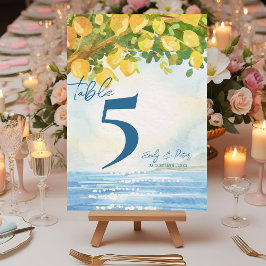 Cartão De Agradecimento Mediterranean Lemon Grove Wedding Table Number