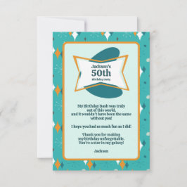 Cartão De Agradecimento meio século retrorreflector 50ª Festa de aniversár