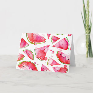 Cartão De Agradecimento Melão de Água Aquarela 1
