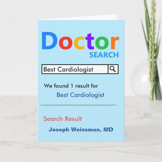Cartão De Agradecimento Melhor Busca Cardiologista (Frente)