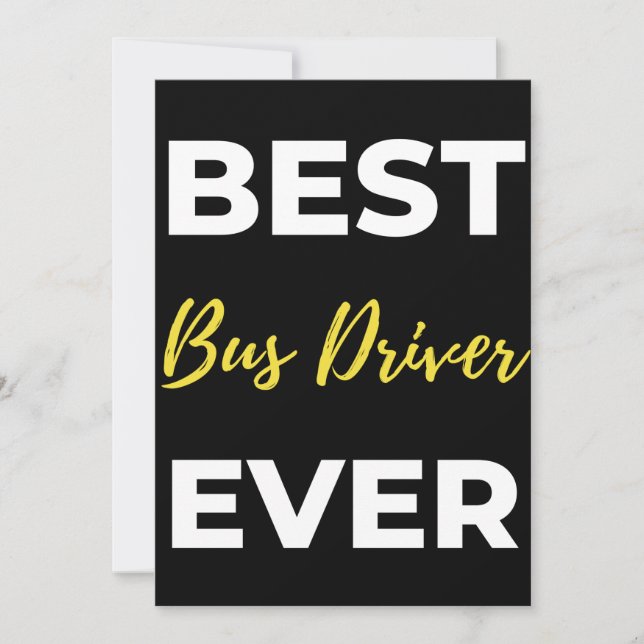 Cartão De Agradecimento Melhor driver de barramento nunca (Frente)