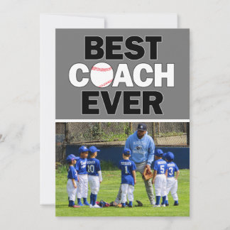 Cartão De Agradecimento Melhor Foto Personalizada De Treinador Baseball -