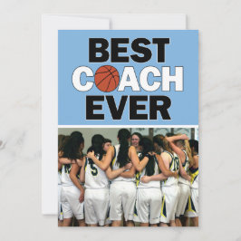 Cartão De Agradecimento Melhor Foto Personalizada De Treinador De Basquete