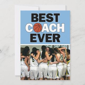 Cartão De Agradecimento Melhor Foto Personalizada De Treinador De Basquete