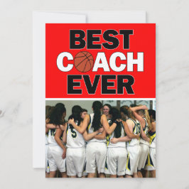 Cartão De Agradecimento Melhor Foto Personalizada De Treinador De Basquete