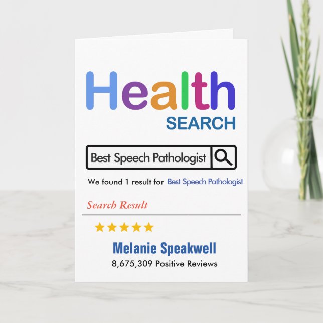 Cartão De Agradecimento Melhor Patologista de Discurso Engraçado Presente (Frente)