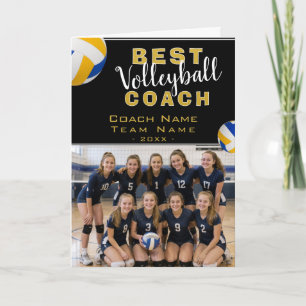 Cartão De Agradecimento Melhor Treinador de Voleibol Foto da Equipe