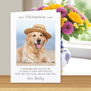 Cartão De Agradecimento Melhor Veterinária Já Personalizada Foto De Pet