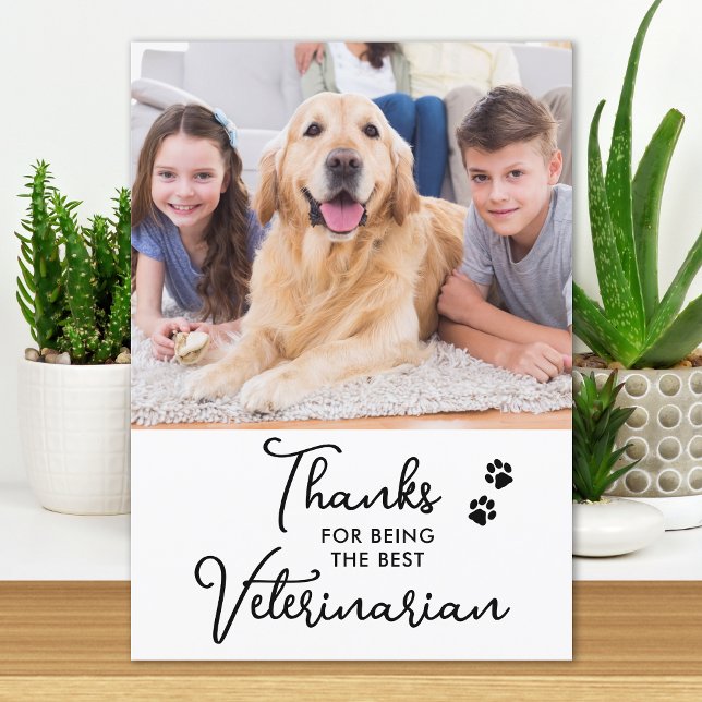 Cartão De Agradecimento Melhor Veterinário Personalizado Cão Foto Veteriná (Criador carregado)