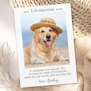 Cartão De Agradecimento Melhor Veterinário Personalizado De Foto Pet