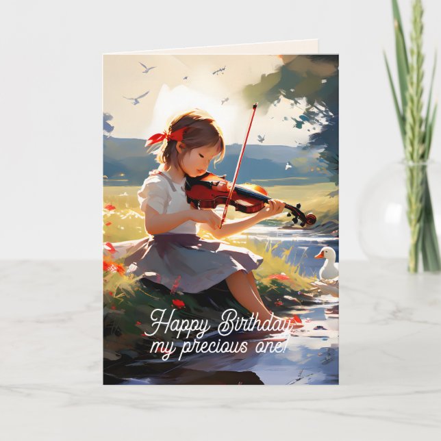 CARTÃO DE AGRADECIMENTO MELODY OF LOVE YOUNG GIRL BIRTHDAY CARD (Frente)