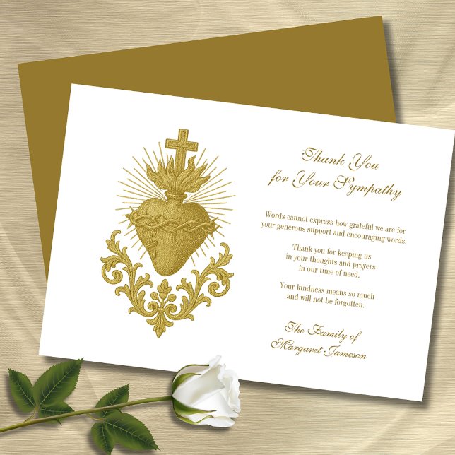 Cartão De Agradecimento Memorial Católico Funerário Jesus Condolência (Criador carregado)