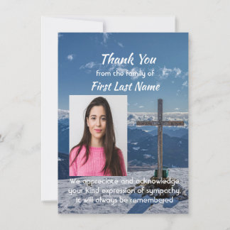 Cartão De Agradecimento Memorial Christian Crucifix Cross Hill Thank you