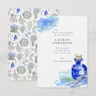 Cartão De Agradecimento Memorial Country Rustic Lavanda Floral Botânica