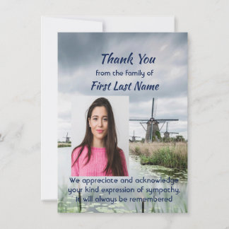 Cartão De Agradecimento Memorial Custom Holland Netherlands Thank you