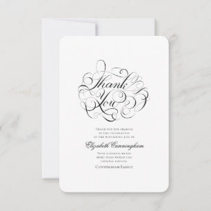 Cartão De Agradecimento Memorial da Caligrafia Clássica e Simples