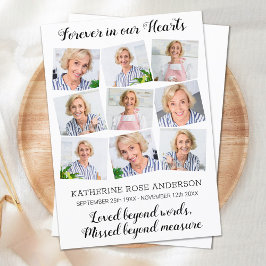 Cartão De Agradecimento Memorial de Colagem de Fotos Moderna Keepsasaul Fu