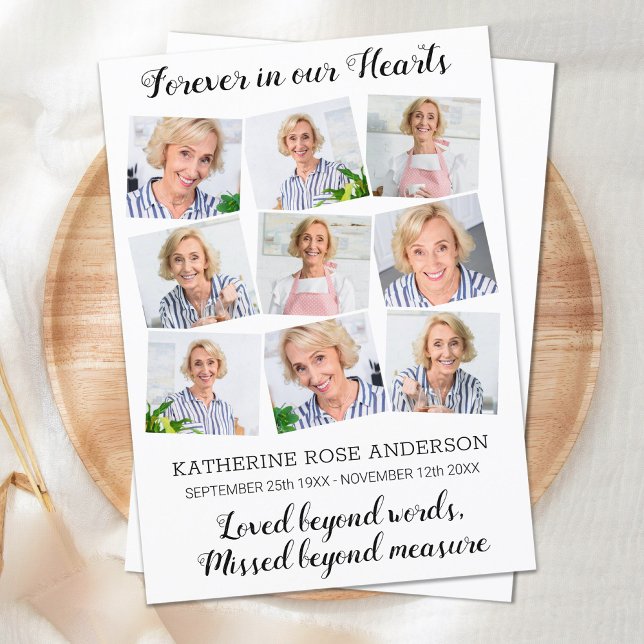 Cartão De Agradecimento Memorial de Colagem de Fotos Moderna Keepsasaul Fu (Criador carregado)