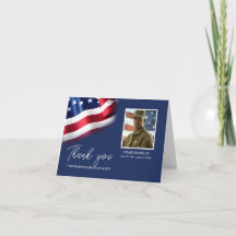Cartão de Agradecimento Memorial de Veterano com F
