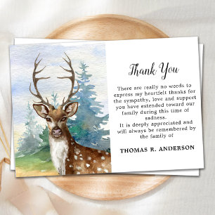 Cartão De Agradecimento Memorial Deer Woodland Simpatia Funeral