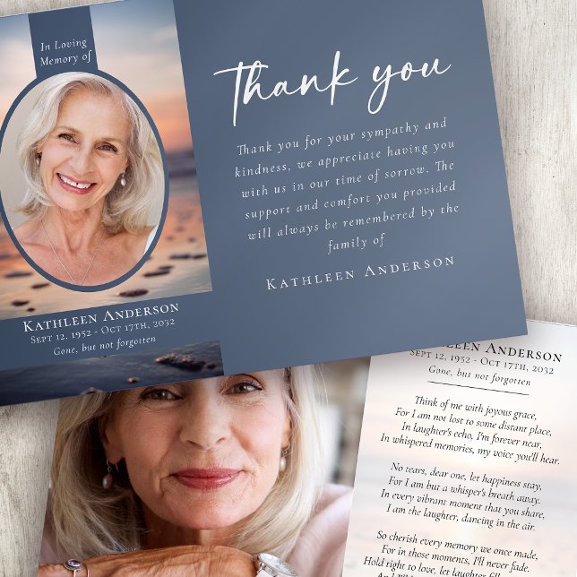 Cartão De Agradecimento Memorial do Funeral Blue Sunrise (Criador carregado)