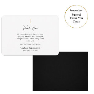 Cartão De Agradecimento Memorial do Funeral Cristão Ortodoxo Minimalista