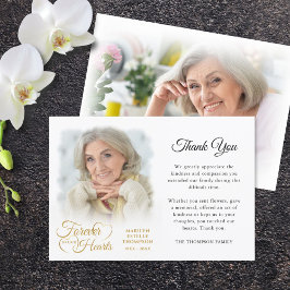 Cartão De Agradecimento Memorial FOREVER EM NOSSOS CORAÇÕES Foto Obrigado