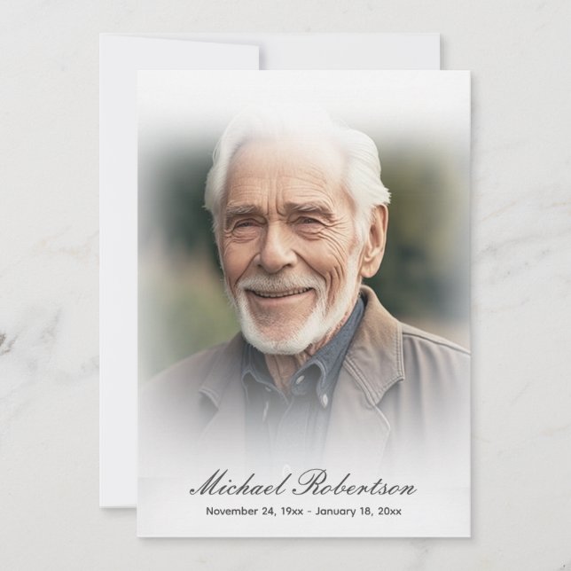 Cartão De Agradecimento Memorial Funeral Adicionar Mensagem Fotográfica (Frente)