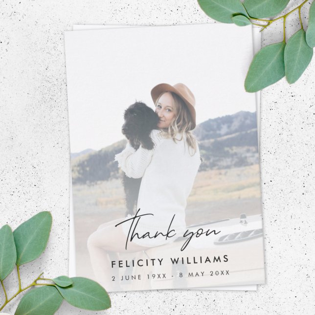 Cartão De Agradecimento Memorial Funeral | Celebração da compaixão pela vi (Criador carregado)