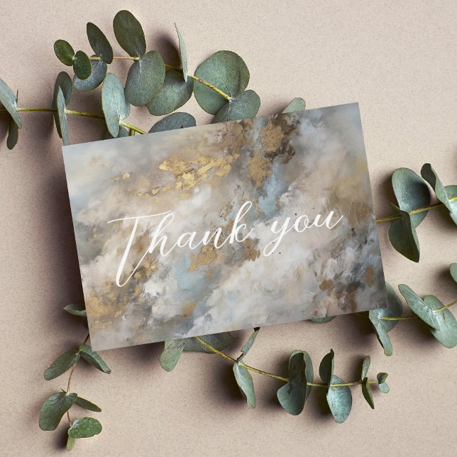 Cartão De Agradecimento Memorial Funeral de Pintura Abstrato Moderna (Criador carregado)