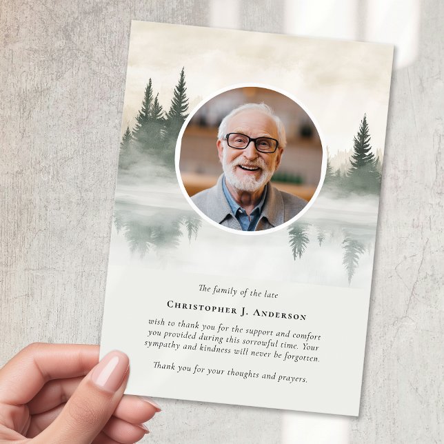 Cartão De Agradecimento Memorial Funeral do Forest Lake Photo (Criador carregado)