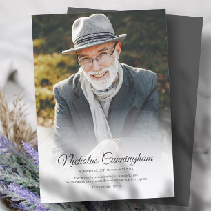 Cartão De Agradecimento Memorial Funeral Moderno Clássico Foto Simples