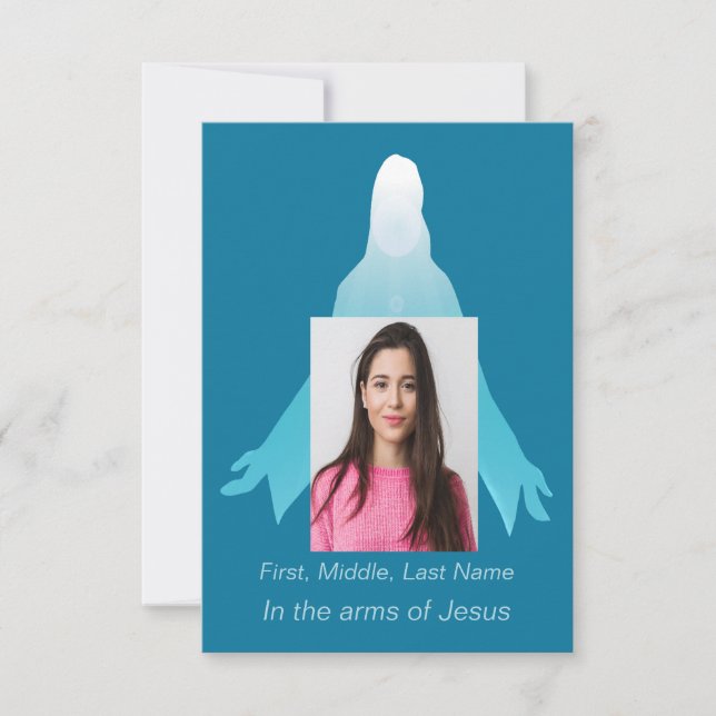 Cartão De Agradecimento Memorial Funeral Obrigado Jesus (Frente)