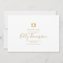 Cartão De Agradecimento Memorial Funeral PhotoEstrela de Ouro de David Jud