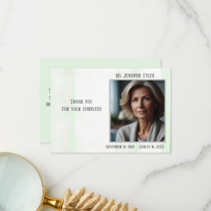 Cartão De Agradecimento Memorial Funeral Verde Da Família