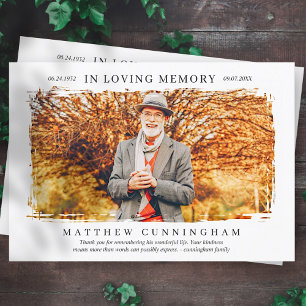 Cartão De Agradecimento Memorial Memorial Moderno Foto Simples