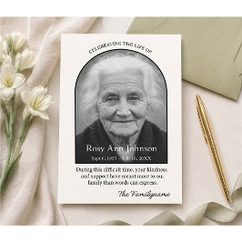 Cartão de Agradecimento Memorial Personalizado