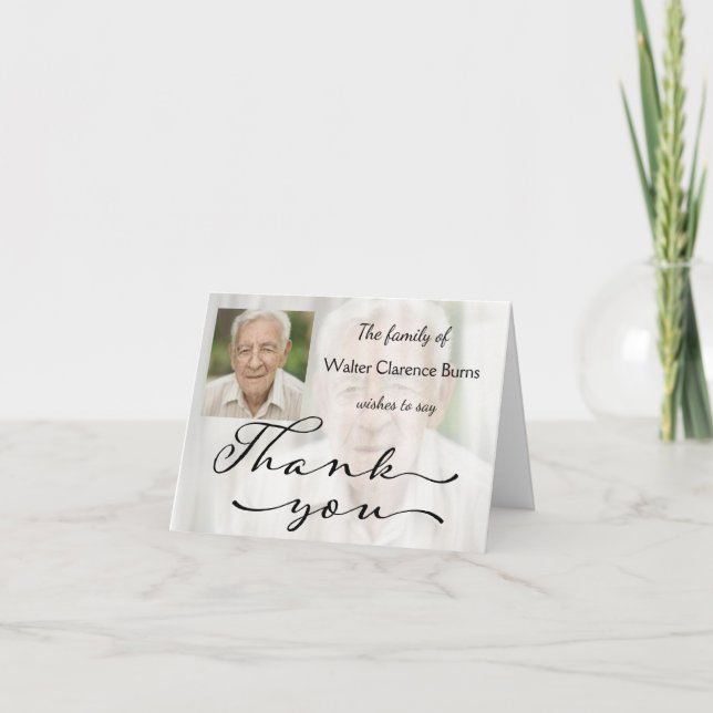 Cartão De Agradecimento Memorial Photo Thank You Card (Frente)