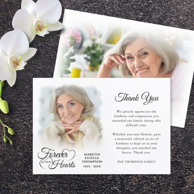 Cartão De Agradecimento Memorial SEMPRE NO NOSSO CORAÇÃO 2 Fotos (Criador carregado)