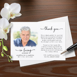 Cartão De Agradecimento Memorial Thank You Photo In Loving Memory